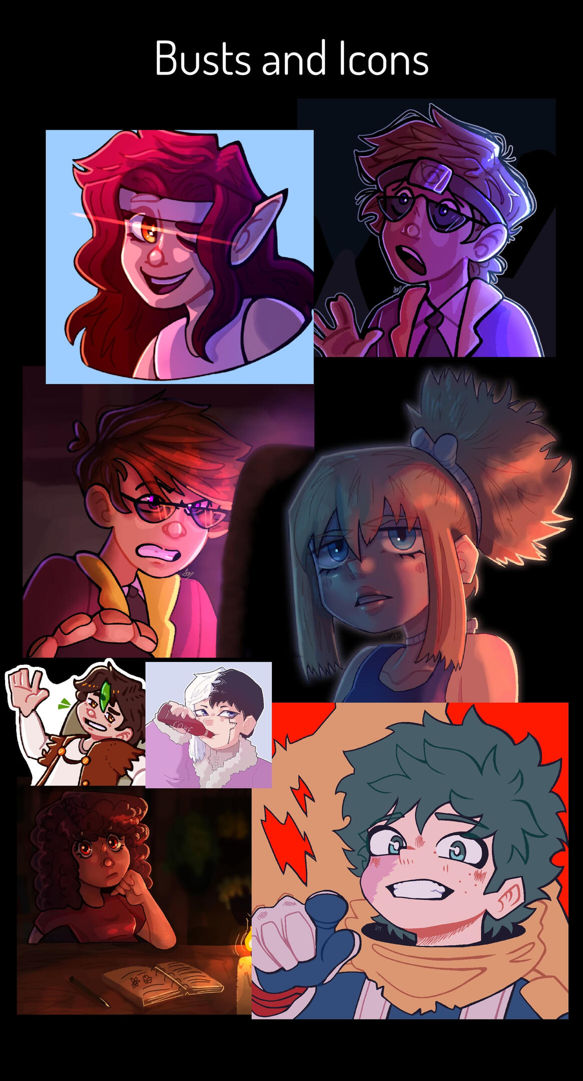 Busts and Icons Examples of my shoulder-up art.